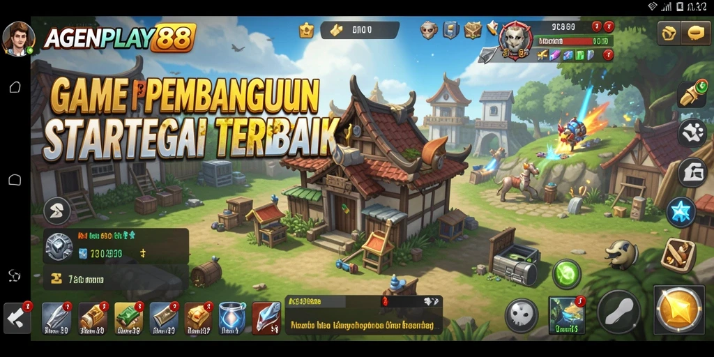 Tampilan gameplay AGENPLAY88 yang menarik saat membangun kerajaan.