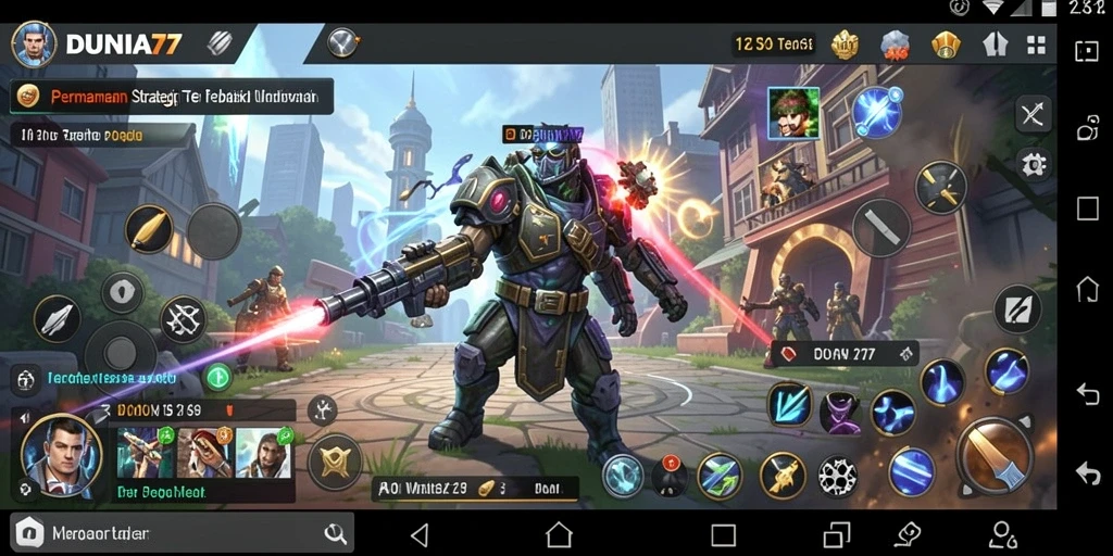 Tampilan gameplay DUNIA77 yang mendebarkan dan penuh strategi.