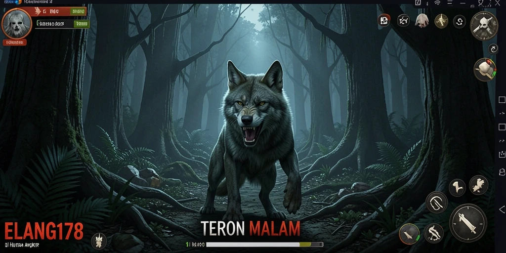 Screenshot menampilkan gameplay menegangkan di hutan angker.