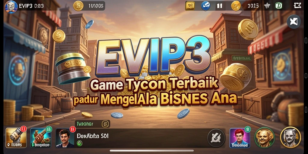 Screenshot menunjukkan gameplay seru dalam mengelola bisnis di EVIP3.