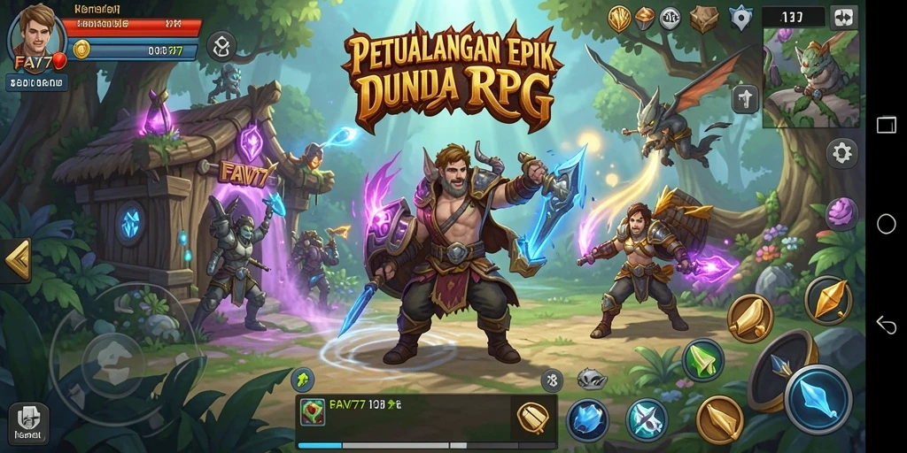 Tampilan menarik dari gameplay RPG FAV77 yang penuh aksi.