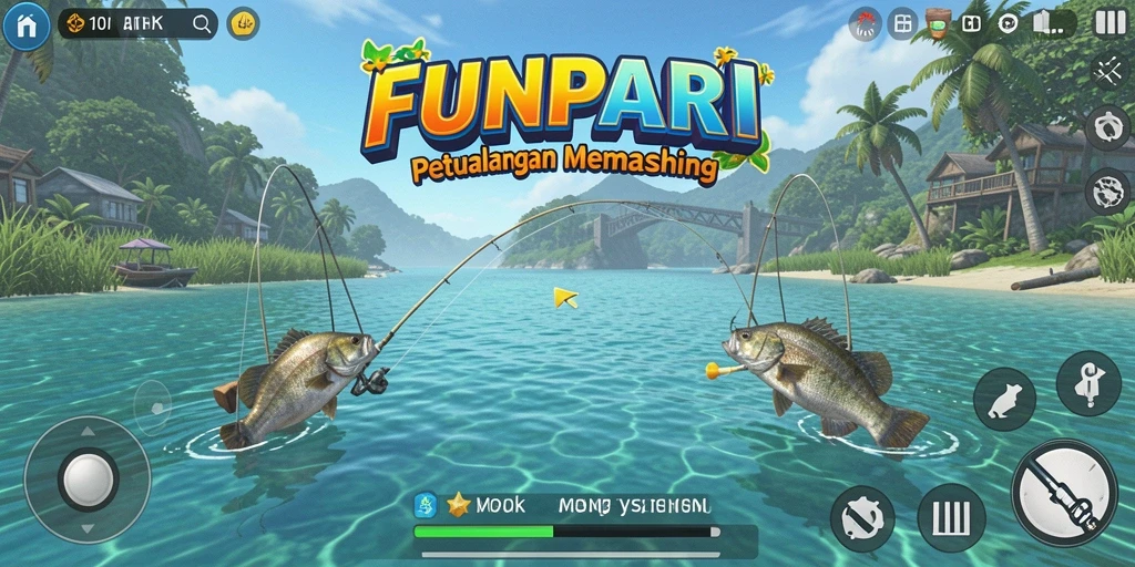 Tangkapan ikan besar dalam FUNPARI yang menampilkan gameplay yang mendebarkan.