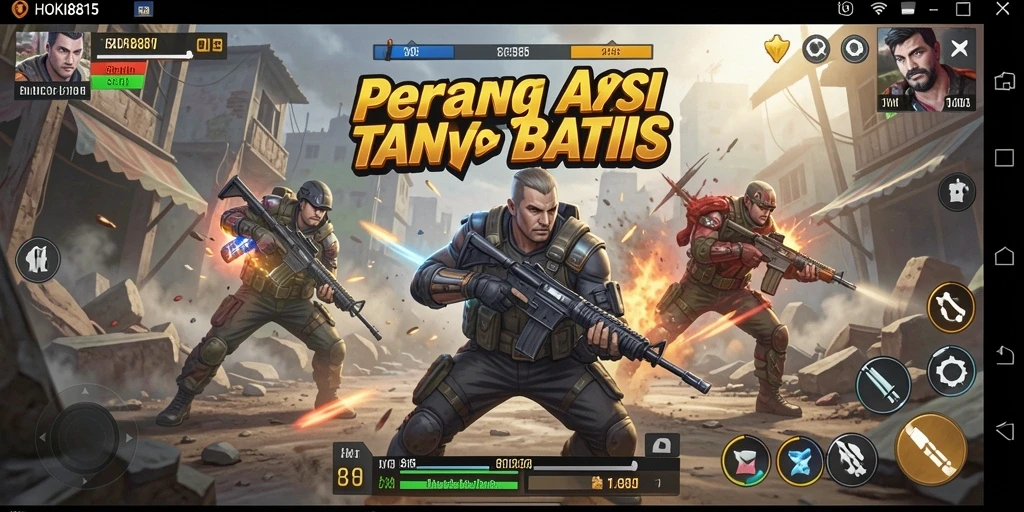 Tangkapan layar HOKI8815 yang menampilkan aksi pertempuran seru.