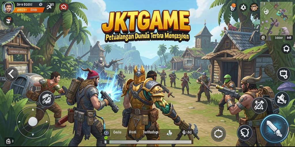 Screenshot gameplay JKTGAME menampilkan aksi eksplorasi dunia terbuka.