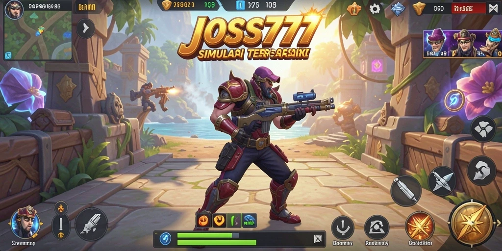 Tangkapan layar utama JOSS777 menampilkan gameplay simulasi yang mendebarkan.