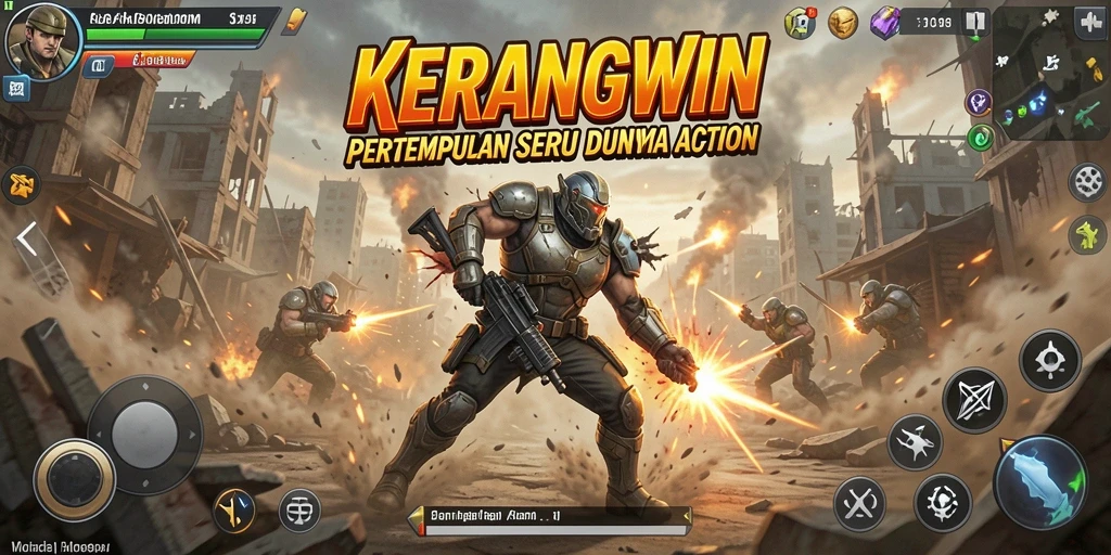 Tangkapan layar utama memperlihatkan aksi seru dalam KERANGWIN.