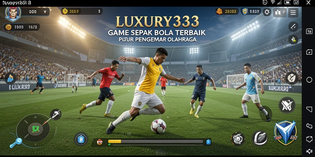 Tampilan gameplay LUXURY333 yang mendebarkan dengan aksi sepak bola nyata.