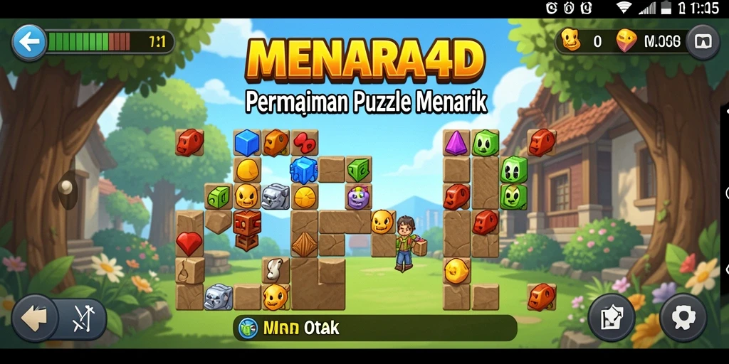 Tampilan menarik dari gameplay MENARA4D yang menantang.