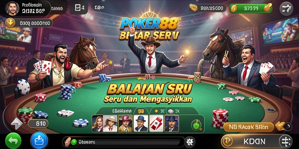 Tampilan gameplay balap seru di POKER88 dengan kendaraan cepat.