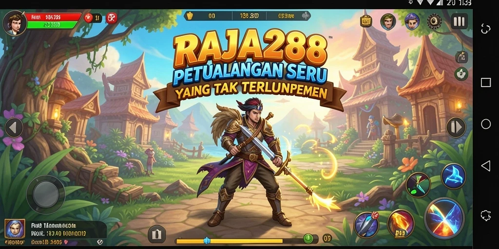 Screenshot menunjukkan karakter dalam misi petualangan yang mendebarkan.