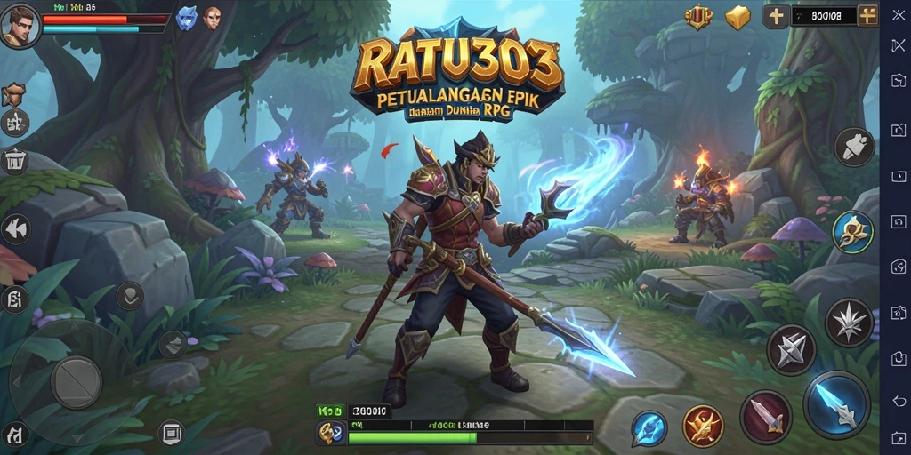 Screenshot gameplay menunjukkan aksi bertempur seru dalam <strong>RATU303</strong>.