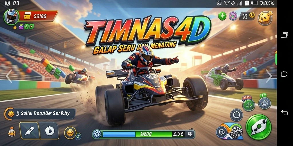 Gameplay Racing seru di TIMNAS4D dengan balapan mendebarkan.