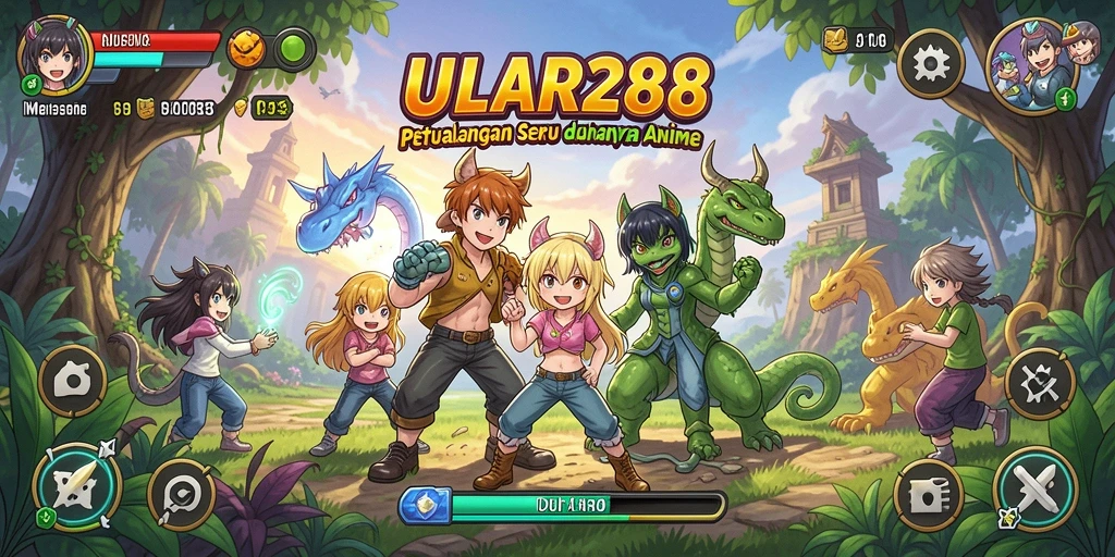 Screenshot gameplay ULAR288 menampilkan aksi seru dari karakter anime.