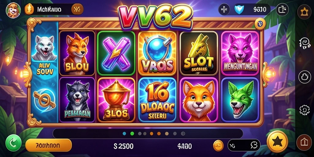 Gameplay menarik dari permainan slot VV62 dengan fitur bonus.