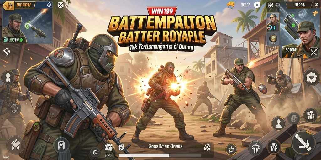 Screenshot gameplay <strong>WIN199</strong> yang menunjukkan aksi seru Battle Royale.